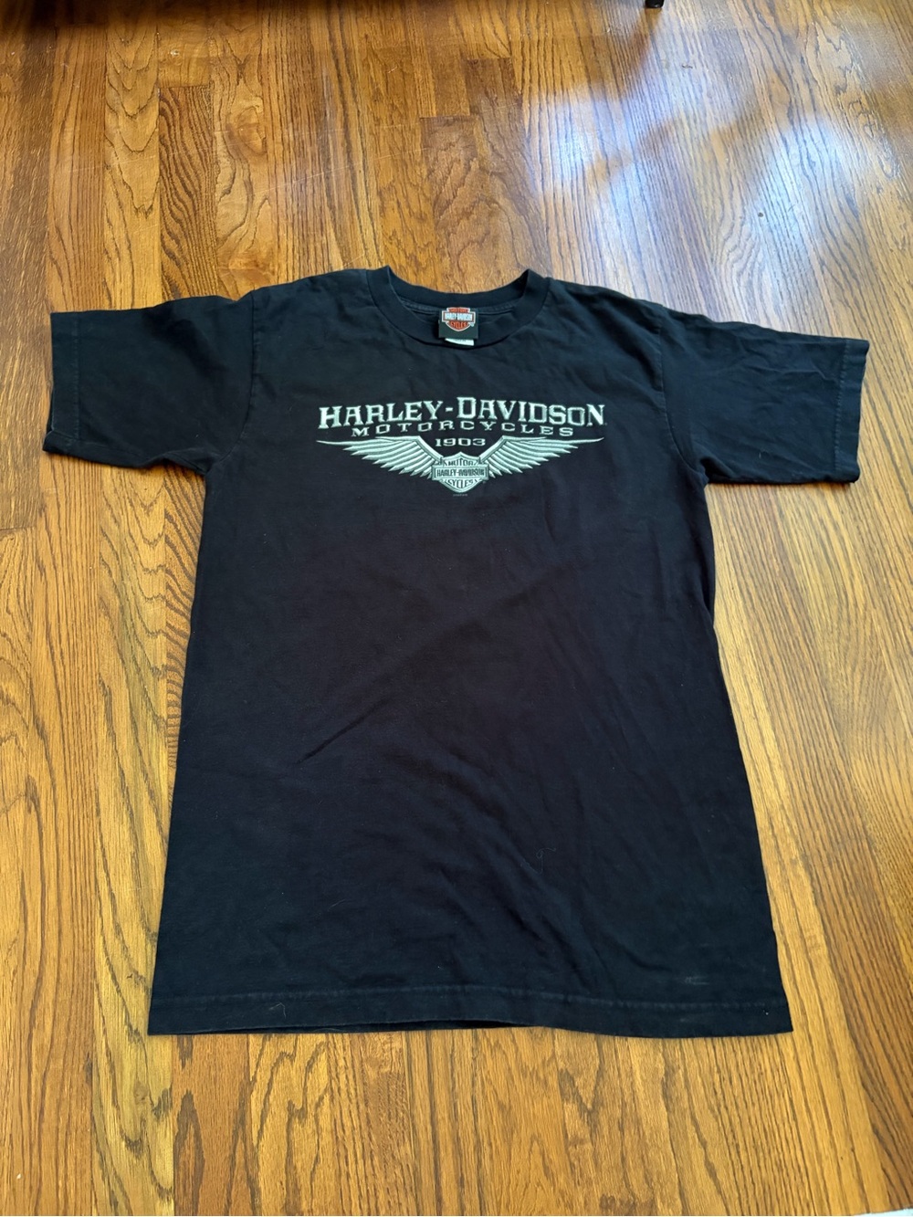 *Harley-Davidson Black Tee with White Winged Logo